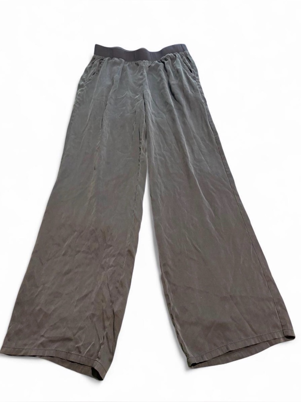 Haven Navy blue wide leg silk & spandex pants